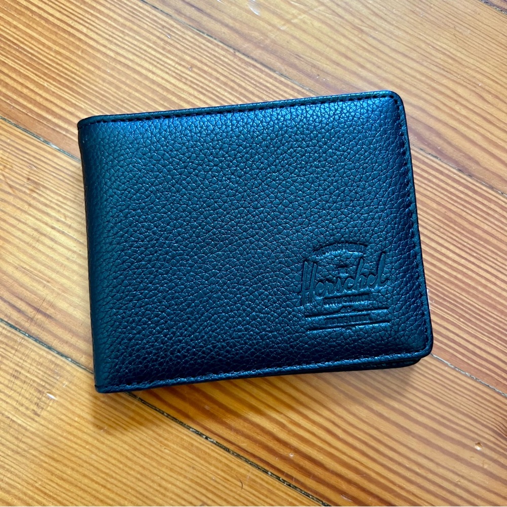 Herschel Supply Co. Roy black pebbled leather bifold wallet